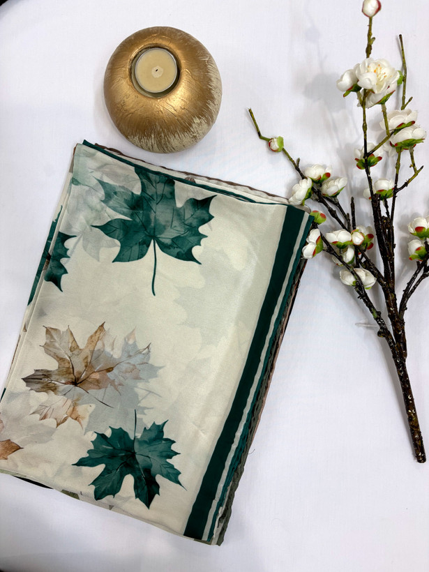 روسری ابریشم برگ پاییزی