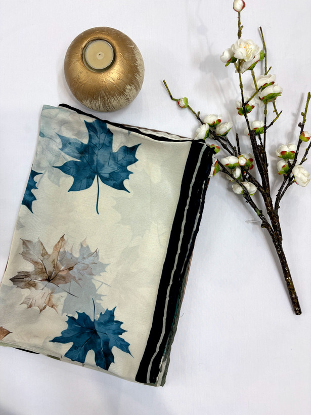 روسری ابریشم برگ پاییزی